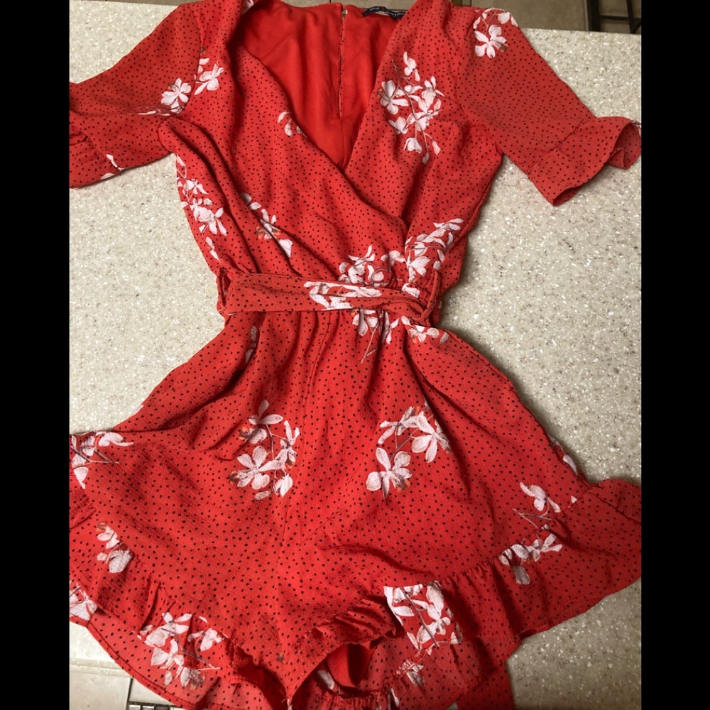 Ladies Red Short Romper